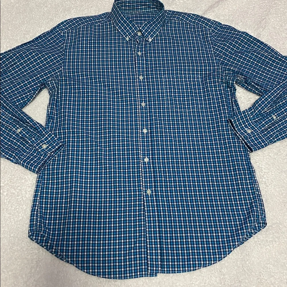 J.Crew Mens size large blue plaid button down long sleeve shirt